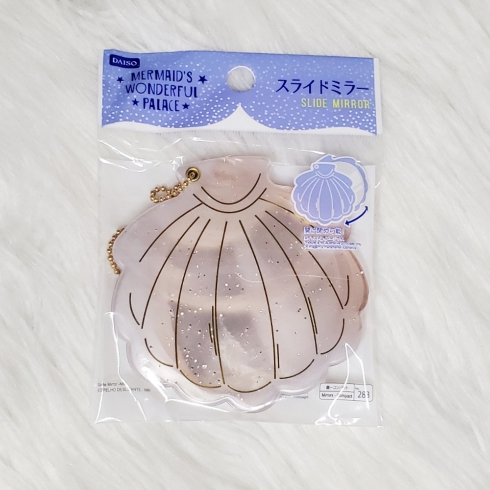 Glitter Mermaid Shell Compact Slide Mirror
